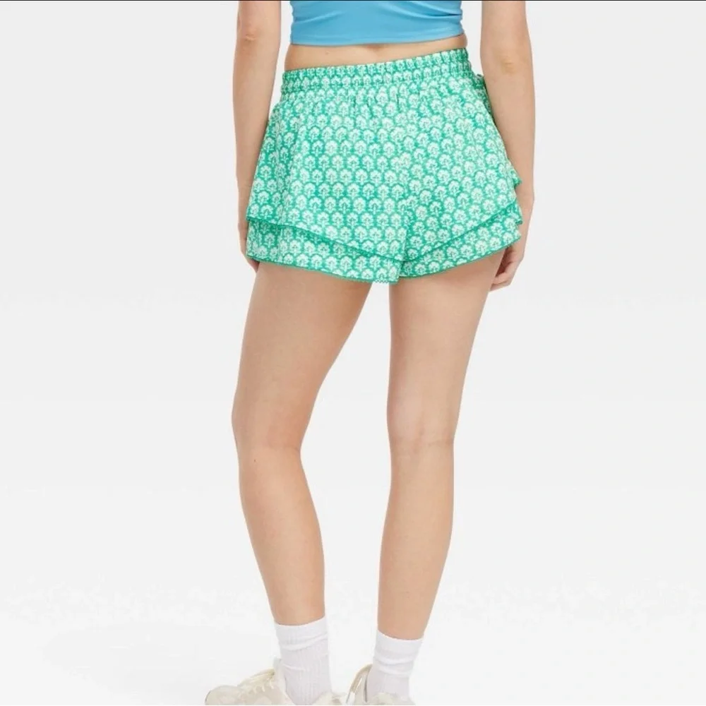 💚💙 Roller Rabbit x Target Women's Stamped Floral Drawstring Shorts Teal - Picture 4 of 4